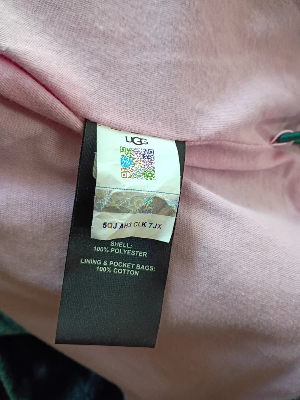 UGG Women's Plush Colorblock Jacket in Pink & Green with Multicolor Print